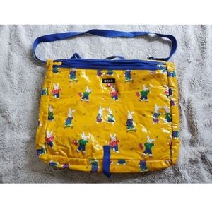 Vintage Gear Bag 1985s Rockin Rabbits Yellow Childrens Garment Bag Luggage 18×28